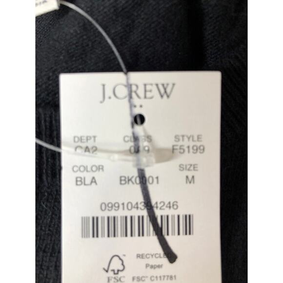 J. Crew Teddie Sweater Wool Cotton Blend Crewneck Black NWT Medium - Picture 6 of 8